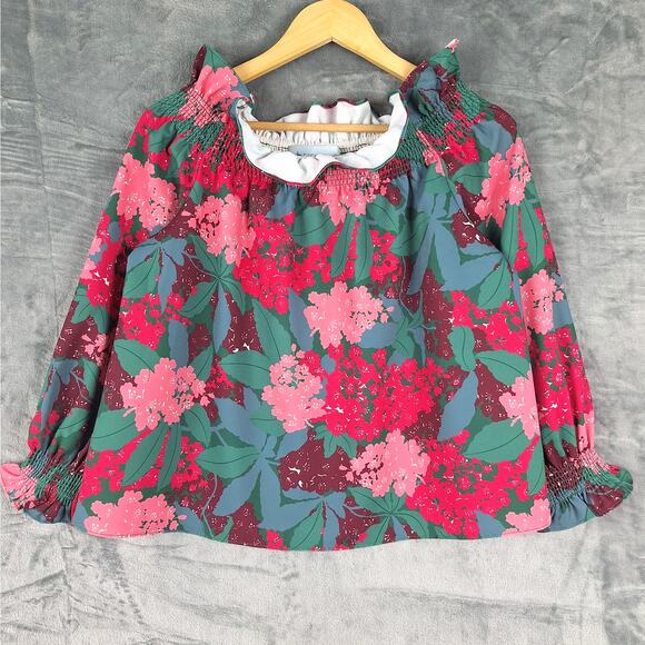 Tuckernuck Top Small Marguerite Floral Off Shoulder Ruffle Bloomcore Boho Blouse - Picture 2 of 8